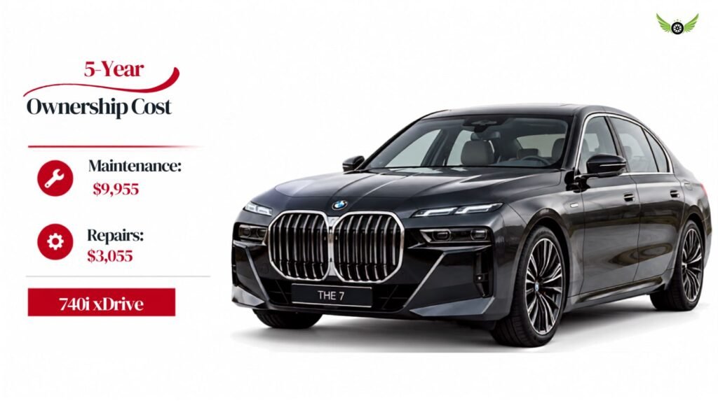 2026 BMW 7 Series five-year maintenance and repair cost infographic