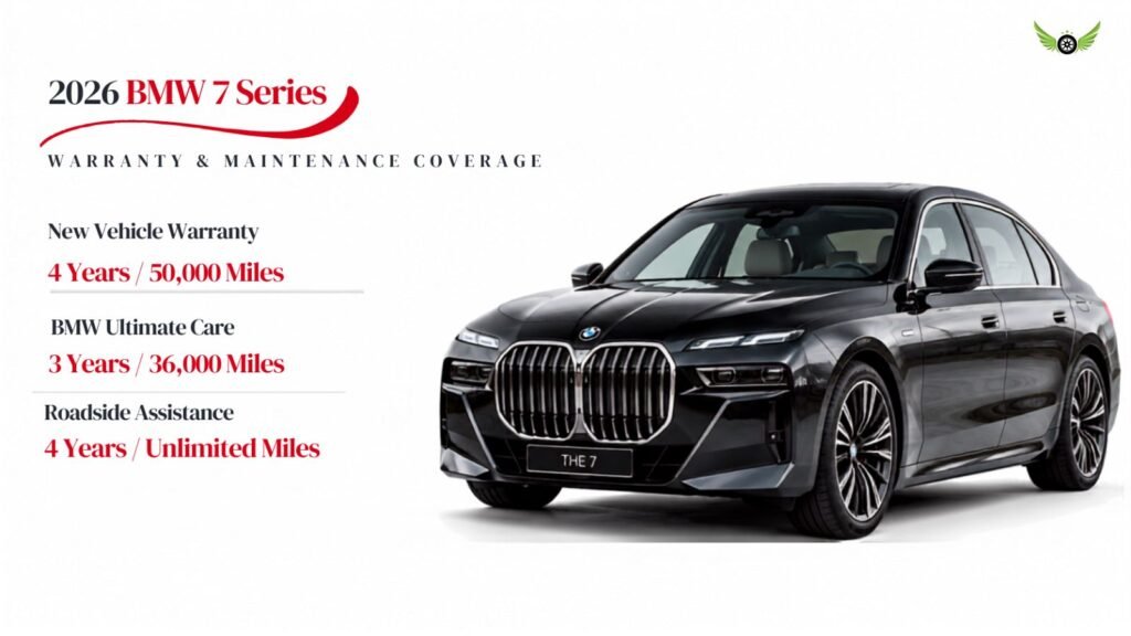 2026 BMW 7 Series warranty recall and software update infographic