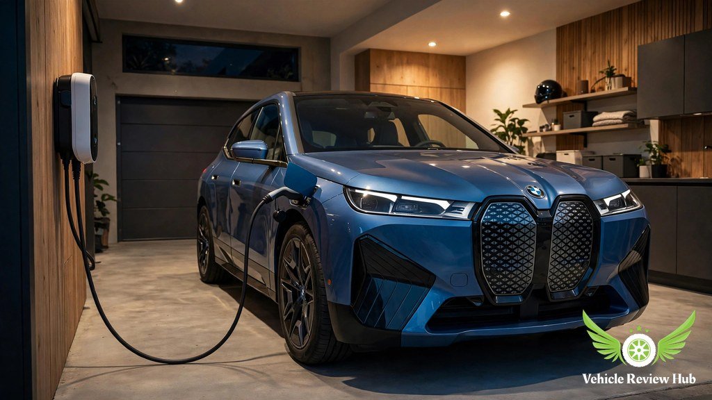 BMW iX home charging Level 2 garage