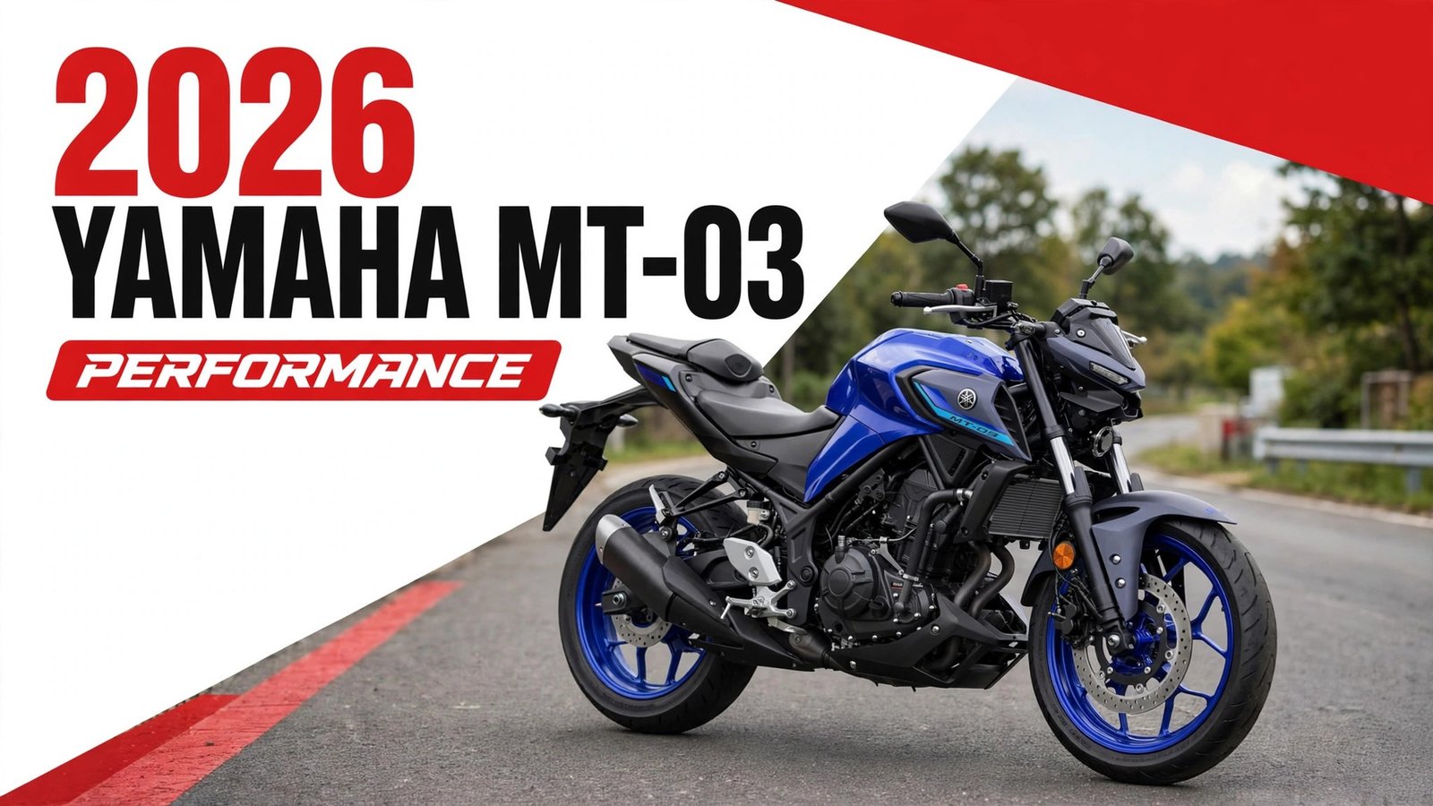 2026 Yamaha MT-03 performance review featured thumbnail with bold styling and no watermark.