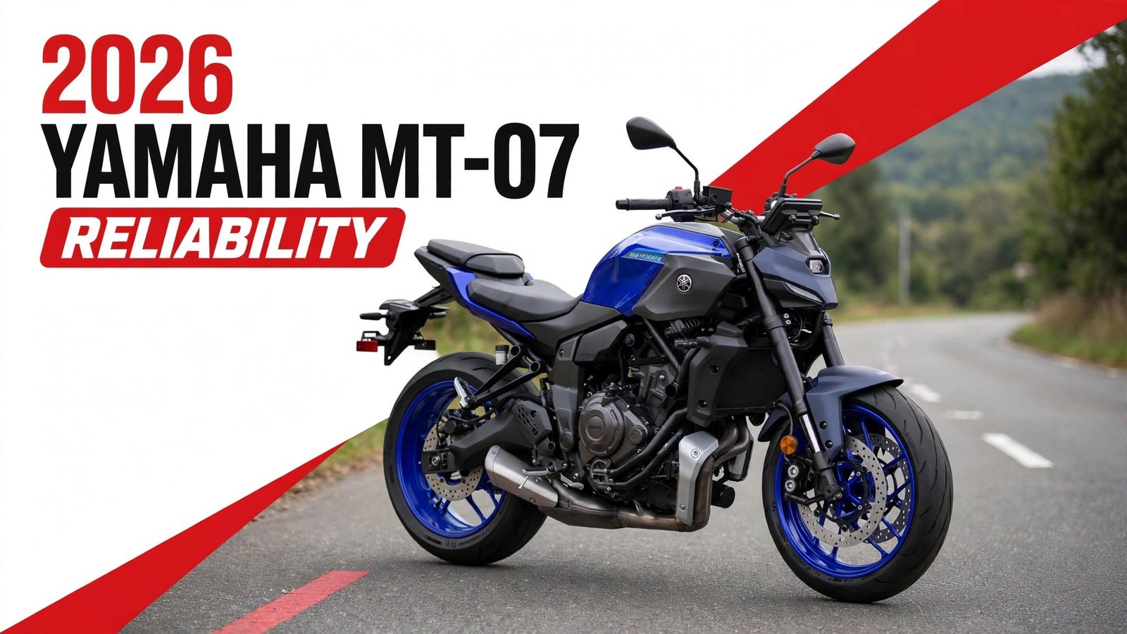 Yamaha MT-07 reliability guide cover graphic with red and white design