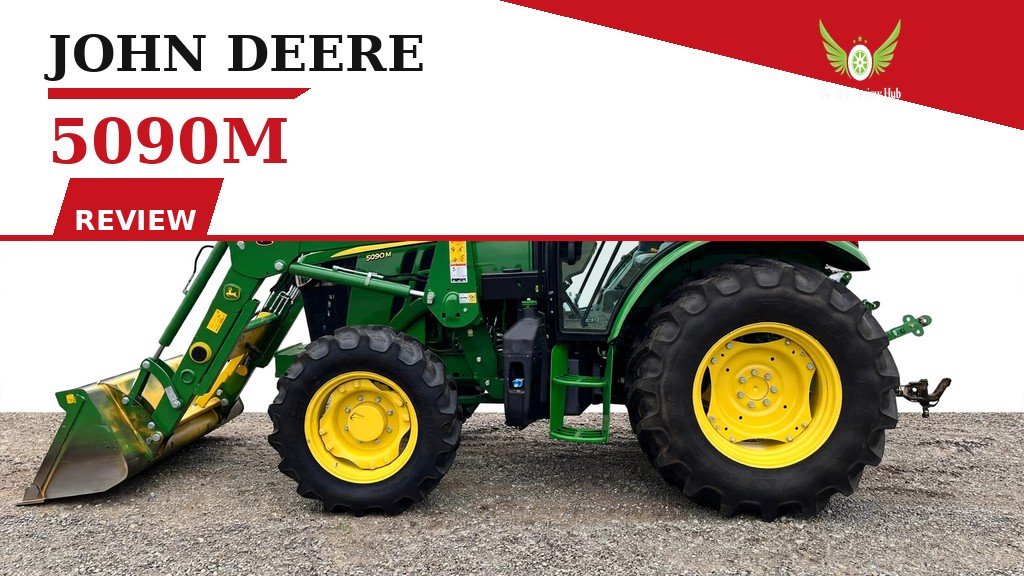 John Deere 5090M Review featured banner with a green tractor