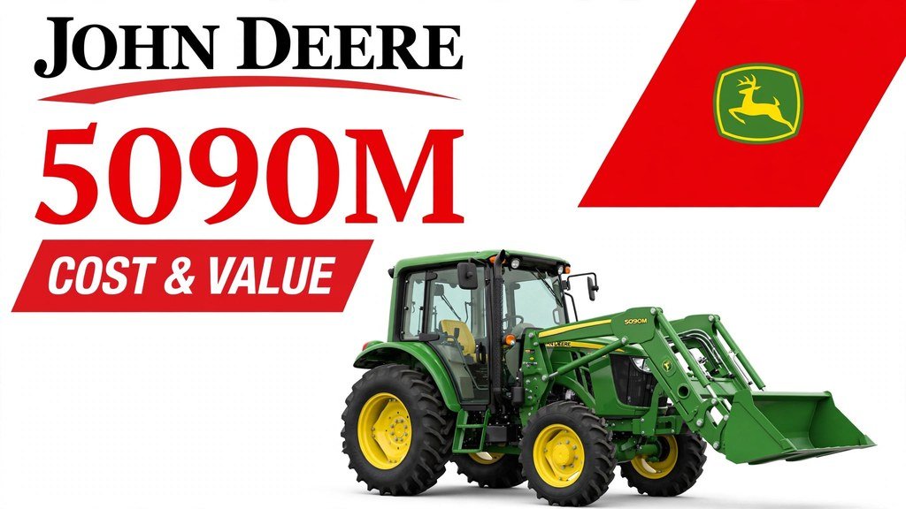 John Deere 5090M Cost and Value featured banner with a green tractor