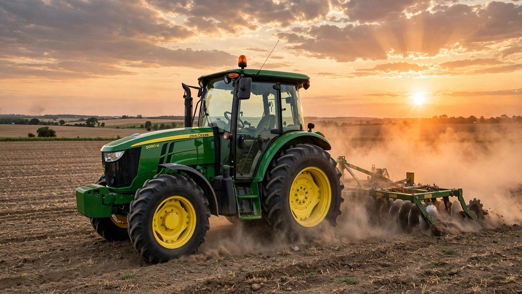 John Deere 5090M working in a field at golden hour, ownership essentials