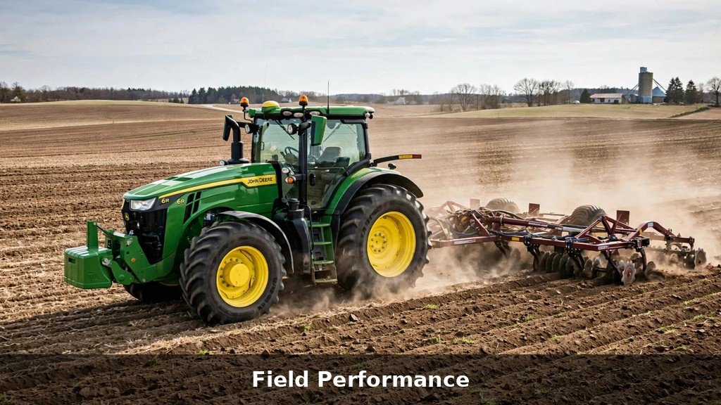 John Deere 6R tractor working in the field