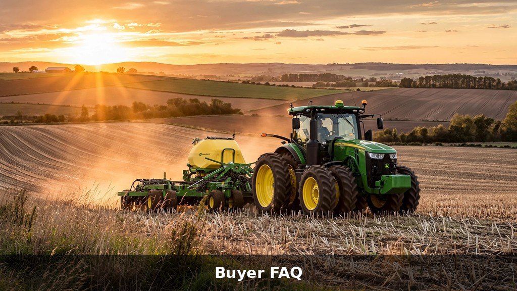 John Deere 6R tractor at sunset
