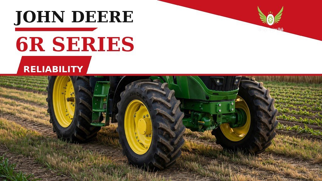 John Deere 6R Series Reliability featured banner showing the green tractor in a field