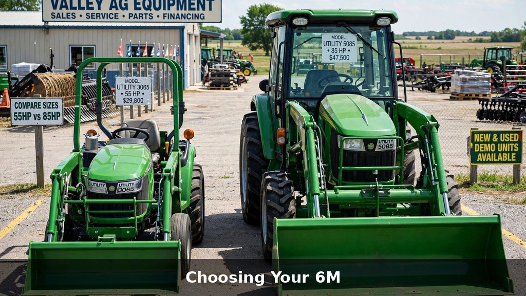 John Deere 6110M compared with 6M and 6R series tractors