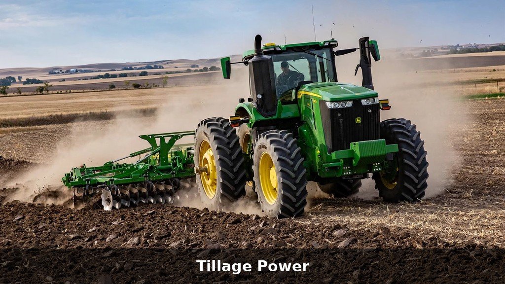 John Deere 6110M tractor tilling a field with a disc harrow