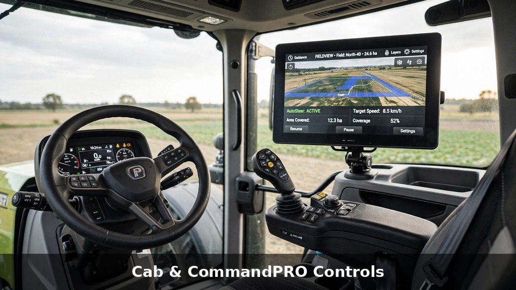 John Deere 8R Series review: inside the CommandView cab with joystick controls and touchscreen display