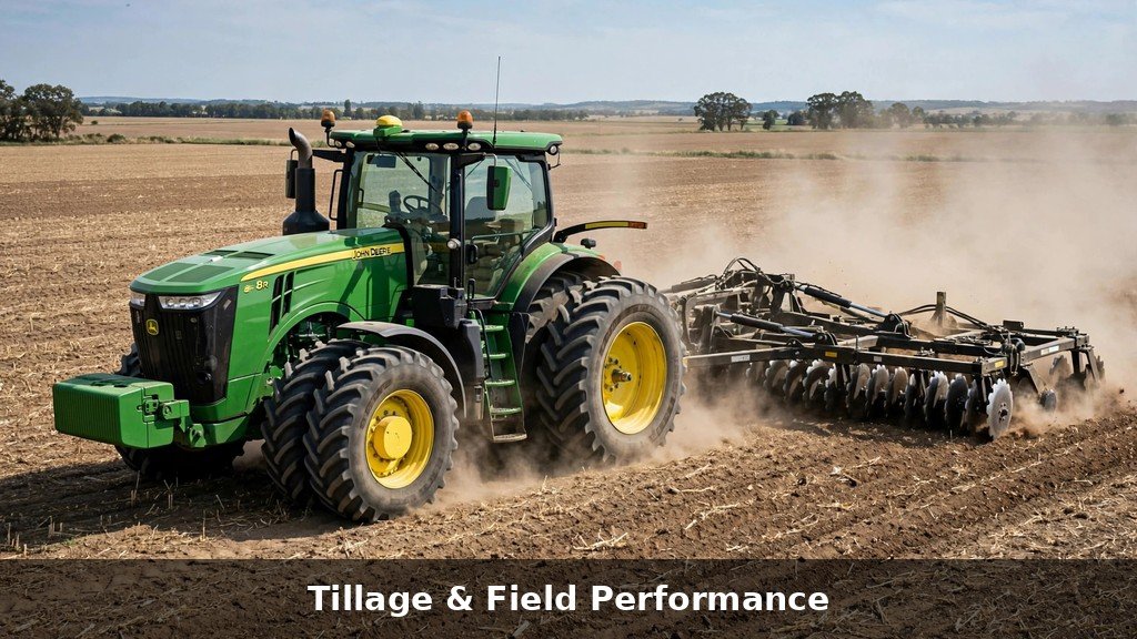 John Deere 8R tillage and field performance with disc implement