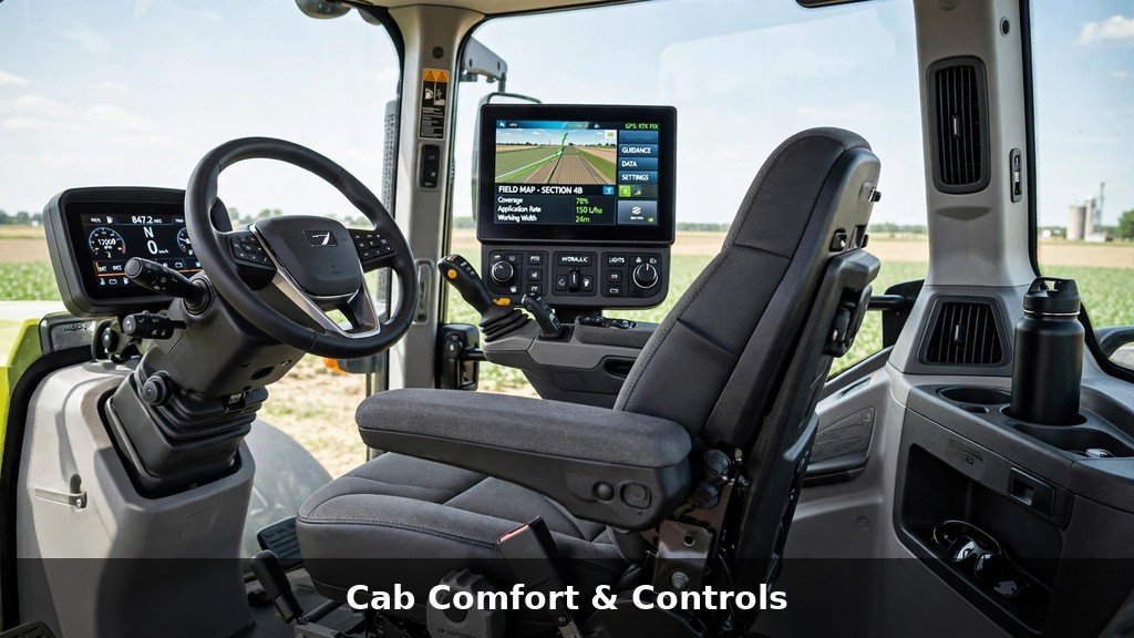 John Deere 9R Series cab comfort and controls