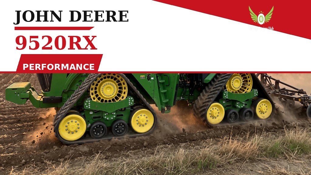 John Deere 9520RX Performance featured banner showing the tracked tractor working soil