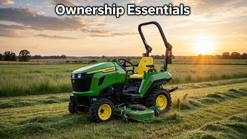 John Deere 1025R working in a field at golden hour, ownership essentials