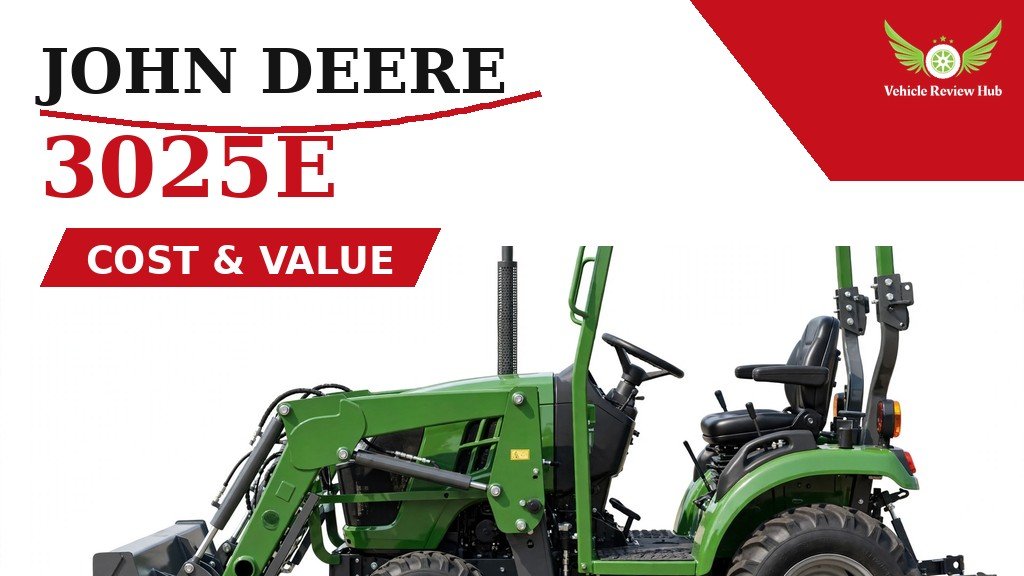 John Deere 3025E Cost and Value featured banner with a green tractor
