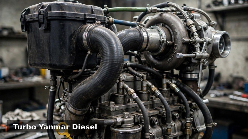 Turbocharged Yanmar diesel engine detail on the John Deere 3038E