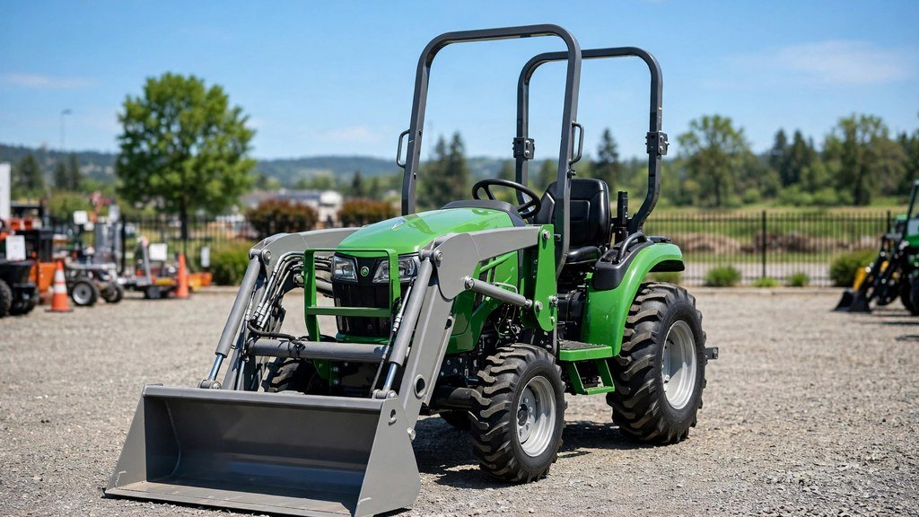 Clean John Deere 3038E on a dealership lot showing strong resale value