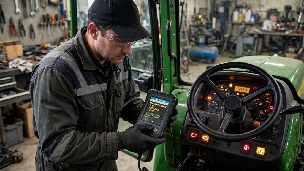 John Deere 5085M tractor diagnostic check with warning lights - Vehicle Review Hub