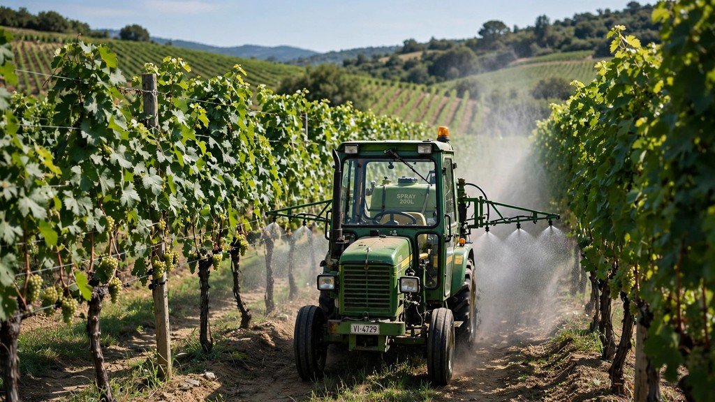 John Deere 5GV Series tractor spraying vineyard rows, fuel and operating cost - Vehicle Review Hub