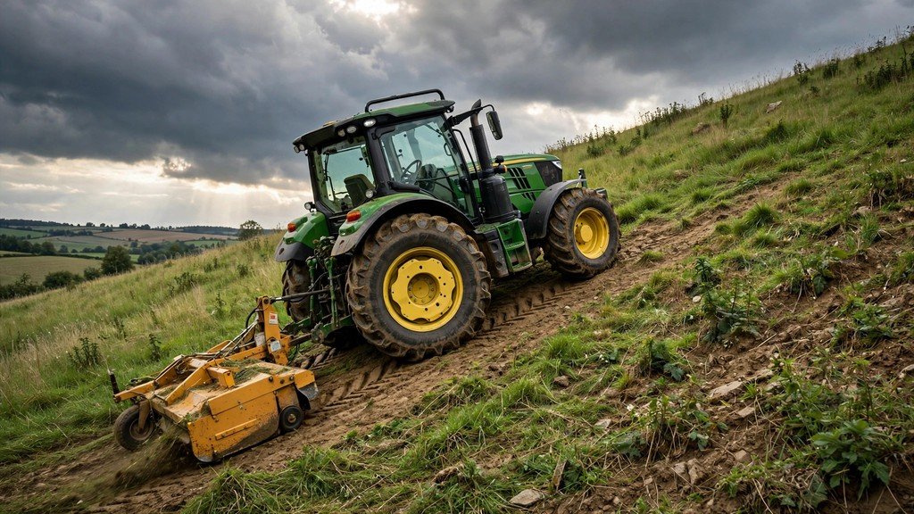 John Deere 6140M hillside mowing and traction - Vehicle Review Hub