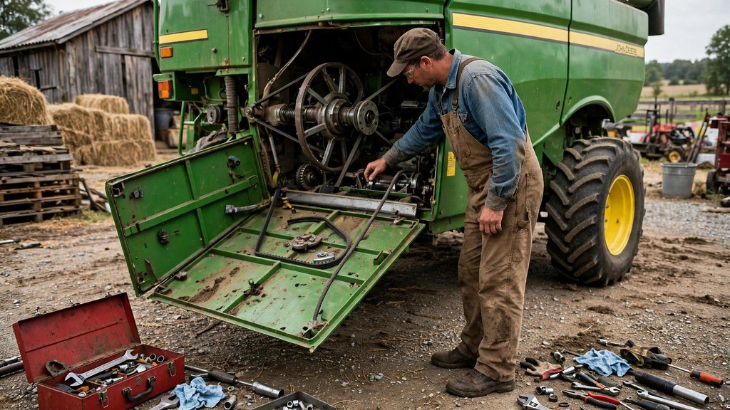 John Deere 9560 combine inspection and service - Vehicle Review Hub