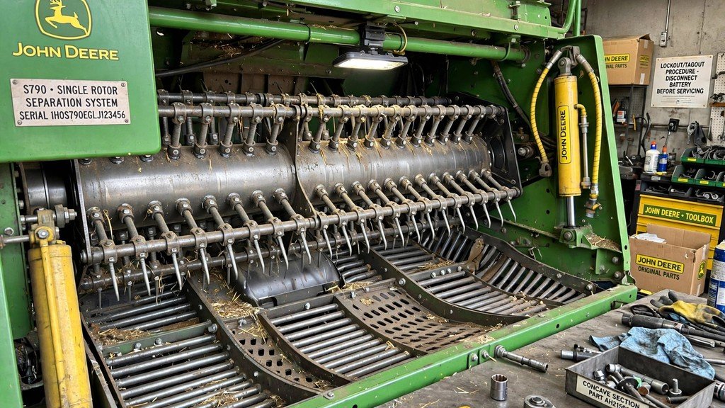 John Deere 9560 combine maintenance - rotor and separation system - Vehicle Review Hub