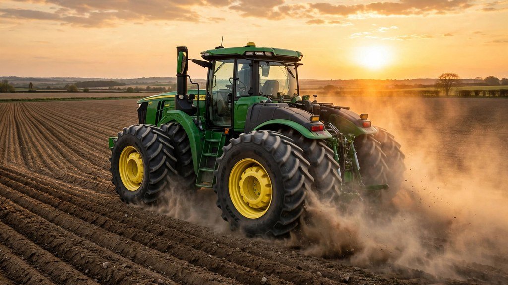 John Deere 9630 articulated tractor turning at a field headland - Vehicle Review Hub