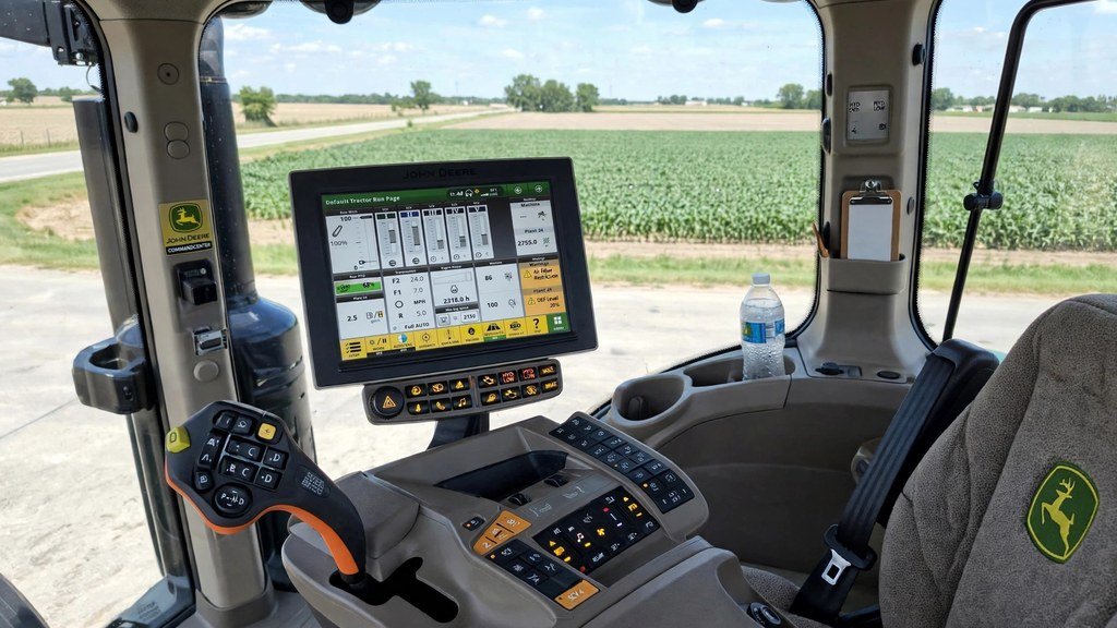 John Deere 9RX 590 cab display warning indicators - Vehicle Review Hub