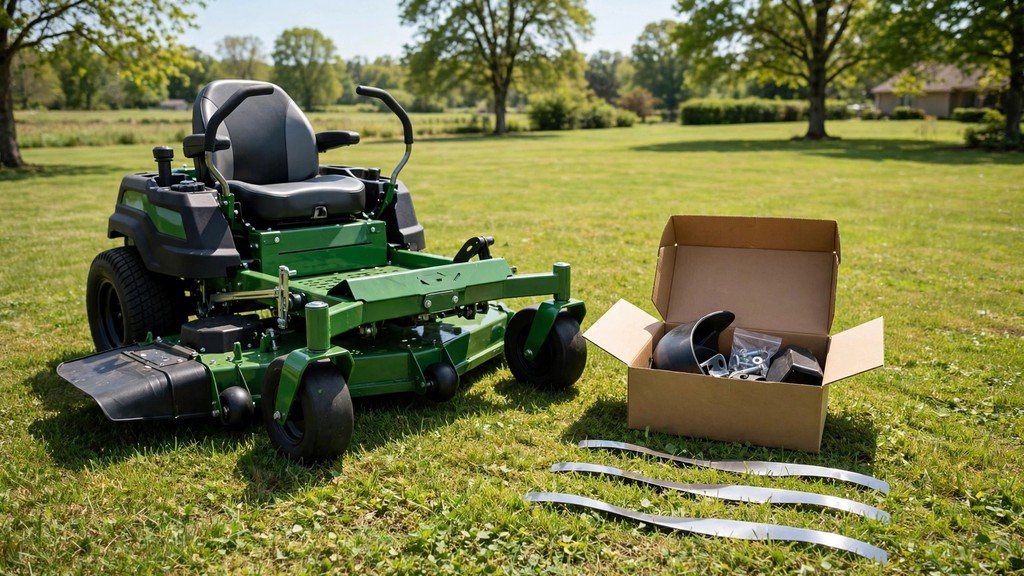 John Deere Z355E zero-turn mower with mulch kit and spare blades - Vehicle Review Hub