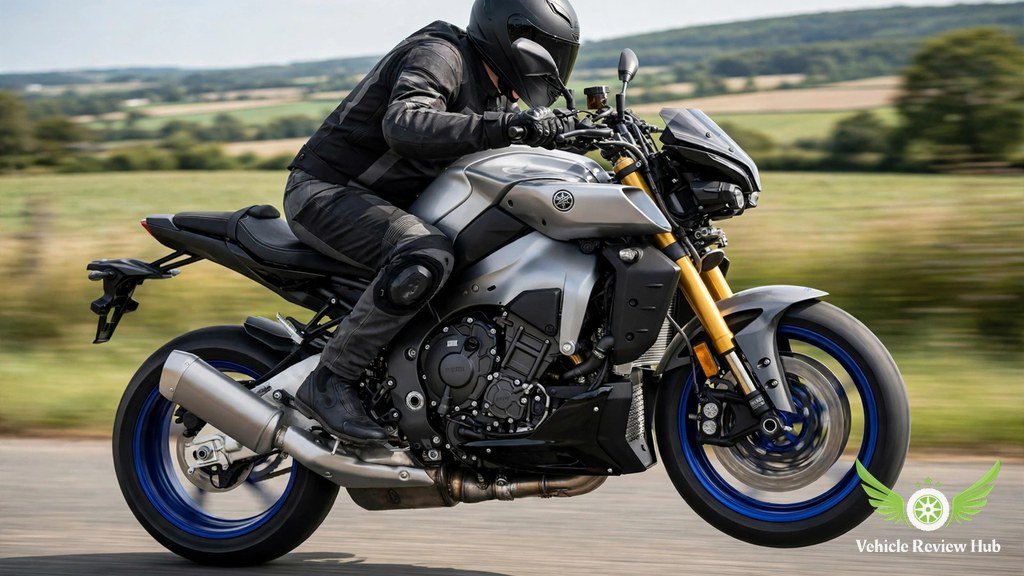 Yamaha MT-10 SP accelerating hard on an open road