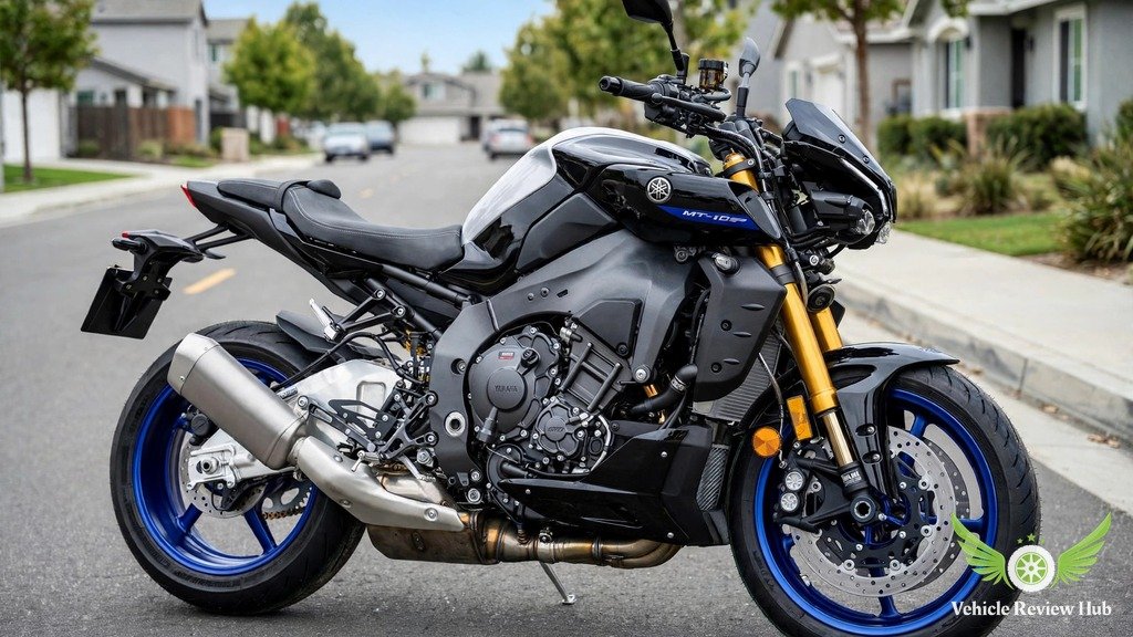 2026 Yamaha MT-10 SP parked on a suburban road reliability overview