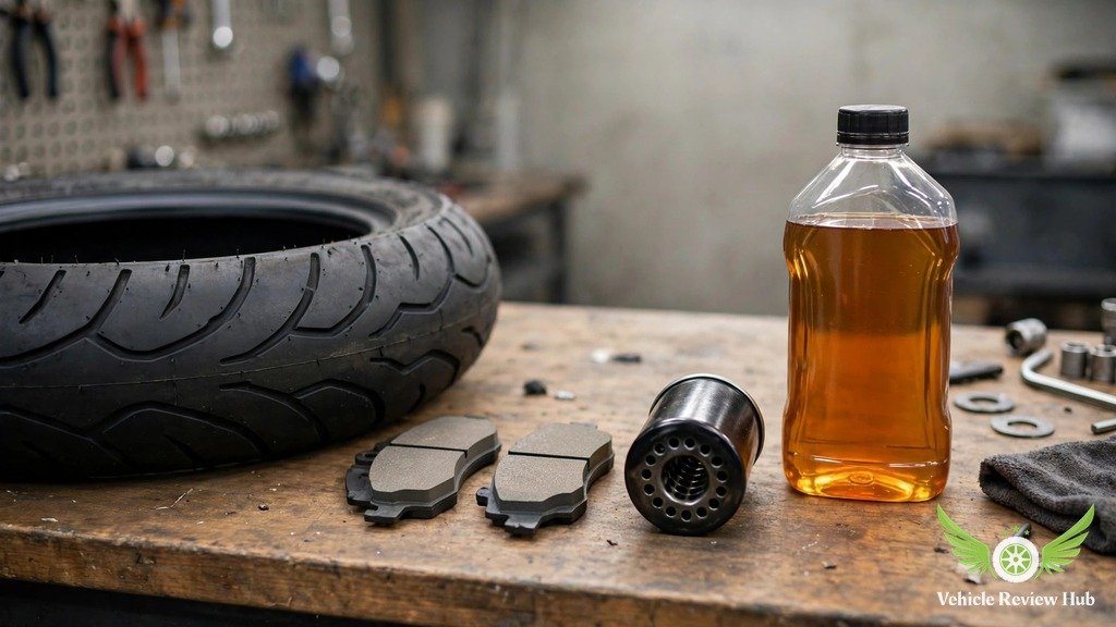 Motorcycle tire brake pads oil filter and engine oil for MT-10 SP maintenance costs