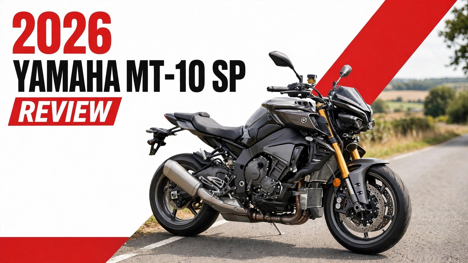 2026 Yamaha MT-10 SP naked motorcycle on a country road review