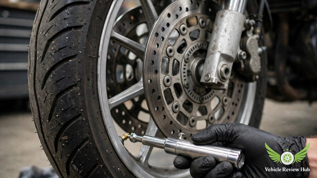 Yamaha YZF-R3 tire brake inspection